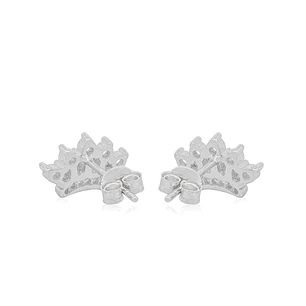 Aros de Plata Esterlina 925 Corona Circon