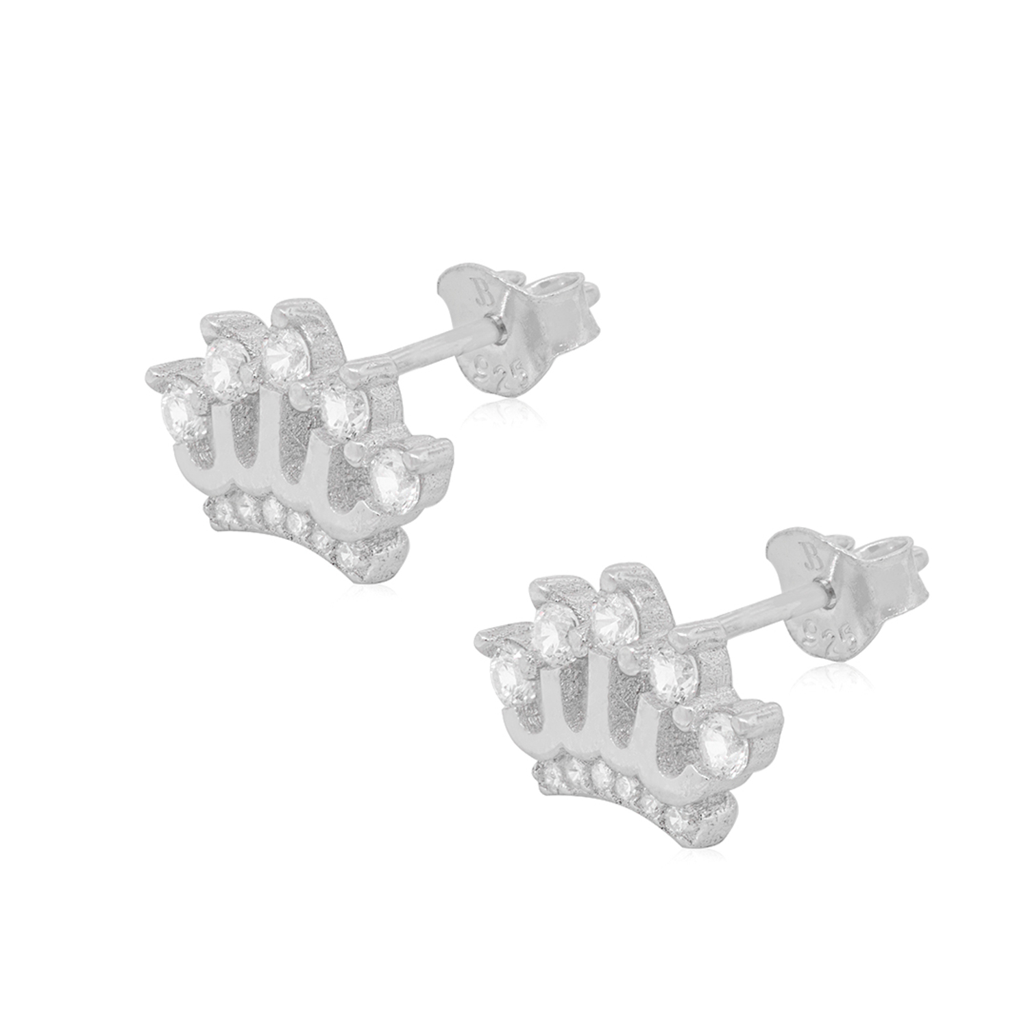 Aros de Plata Esterlina 925 Corona Circon 3