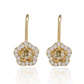Aros de Oro 18kt Flor Citrino Circón - Miniatura 1