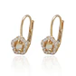 Aros de Oro 18kt Flor Citrino Circón - Miniatura 2
