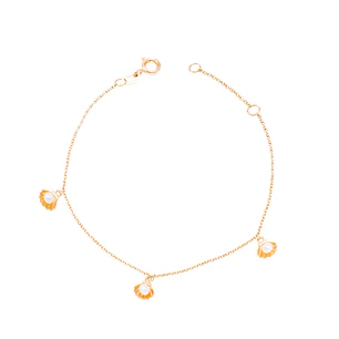 Pulsera Oro Amarillo 18kt Perlas y Conchitas