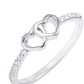 Anillo Plata Esterlina Corazones Entrelazados con Circonita - Miniatura 2