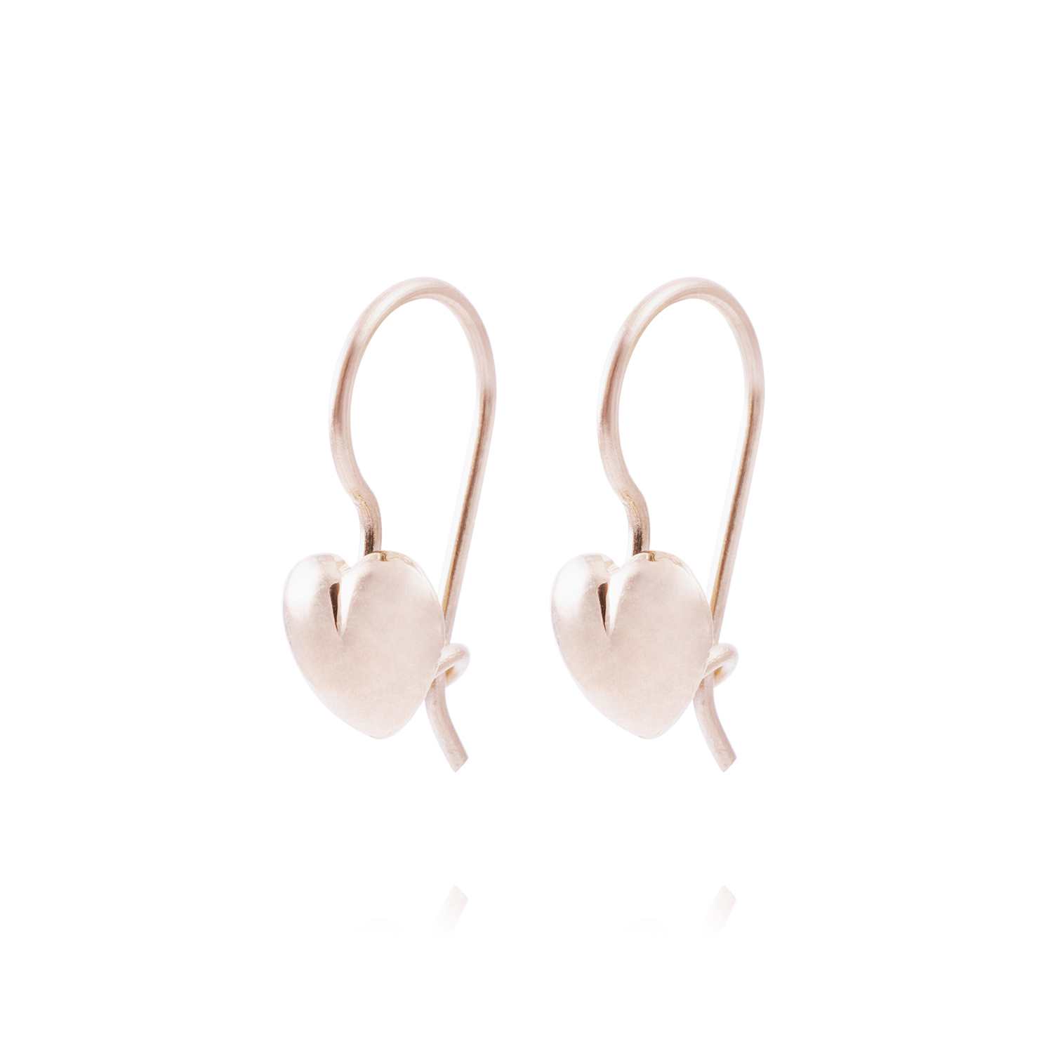 Aros Oro Miel 18kt  Corazón Rigido Pequeño 1