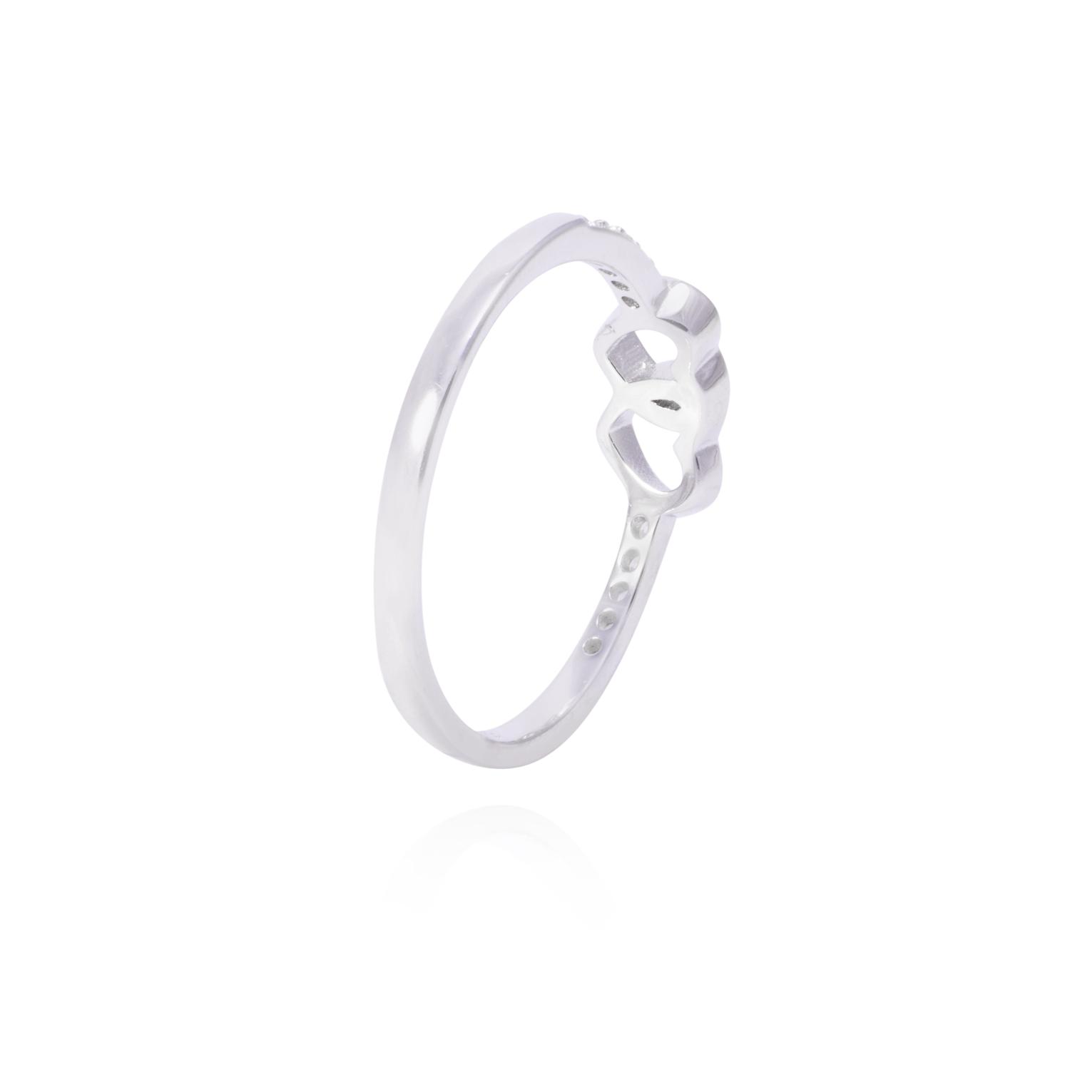 Anillo Plata Esterlina Corazones Entrelazados con Circonita 3