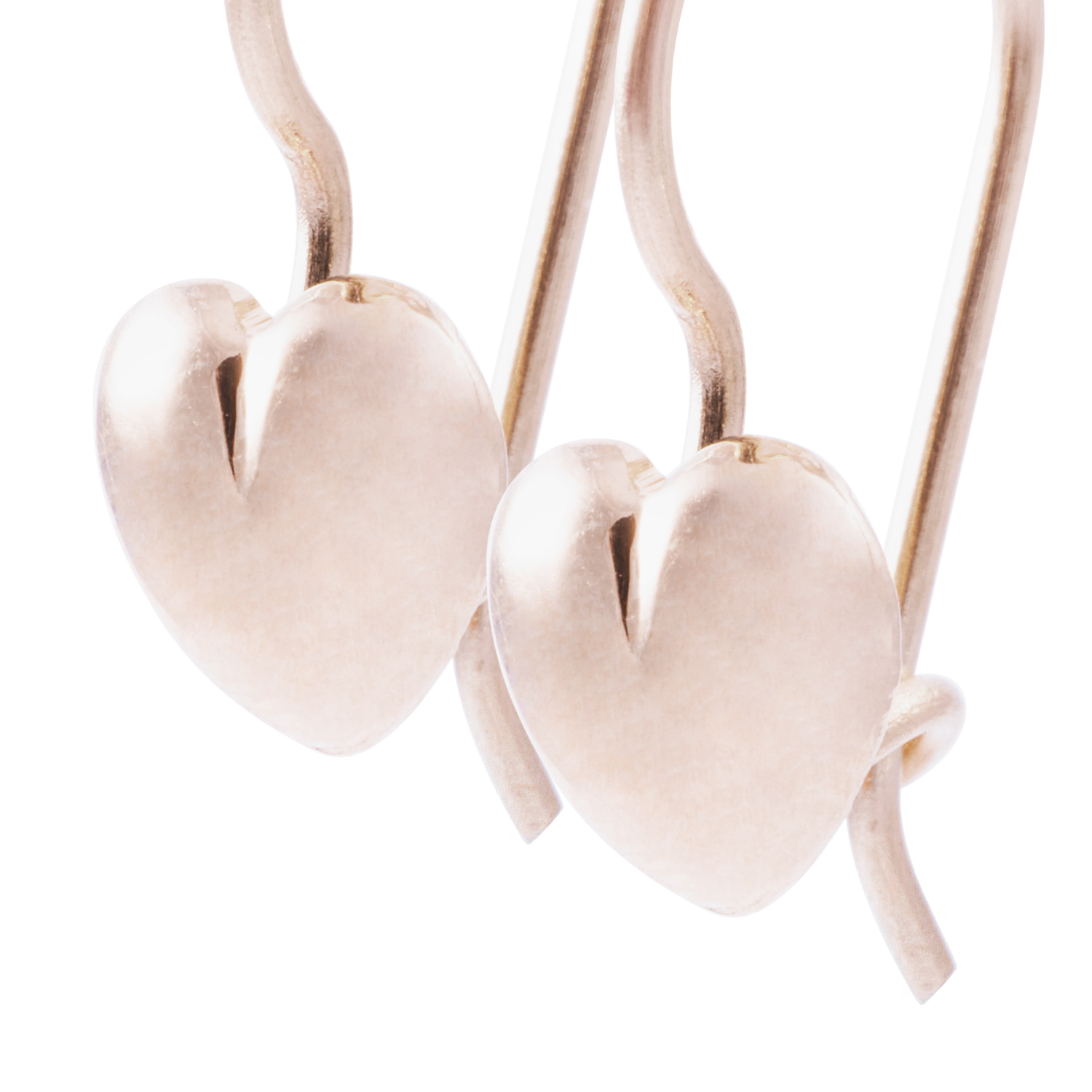 Aros Oro Miel 18kt  Corazón Rigido Pequeño 2