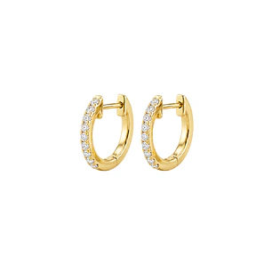 Aros Oro Amarillo 18kt Diamantes 20Pts Argollas S