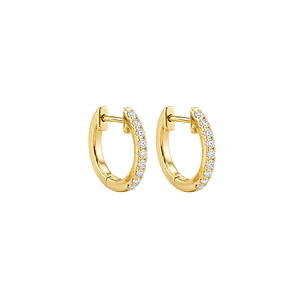 Aros Oro Amarillo 18kt Diamantes 20Pts Argollas S