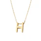 Collar de Plata Esterlina 925 Letra H Revestido en Oro 18kt - Miniatura 2