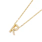 Collar de Plata Esterlina 925 Letra R Circon Revestido en Oro 18kt - Miniatura 1