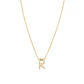 Collar de Plata Esterlina 925 Letra R Circon Revestido en Oro 18kt - Miniatura 3