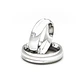 Par Argollas Matrimonio de Oro Blanco 18kt Cuore 4,5mm Diamante 3Pts - Miniatura 1
