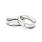 Par Argollas Matrimonio de Oro Blanco 18kt Cuore 4,5mm Diamante 3Pts - Miniatura 2