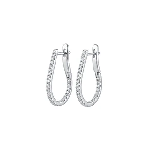 Aros Oro Blanco 18kt Diamantes Argollas 65 Pts