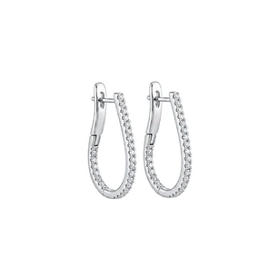 Aros Oro Blanco 18kt Diamantes Argollas 65 Pts