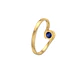 Anillo Oro Miel 18kt Ondas con Circonita Zafiro - Miniatura 2
