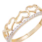 Anillo de Oro Amarillo 18kt Corona de Corazones Circonitas - Miniatura 2