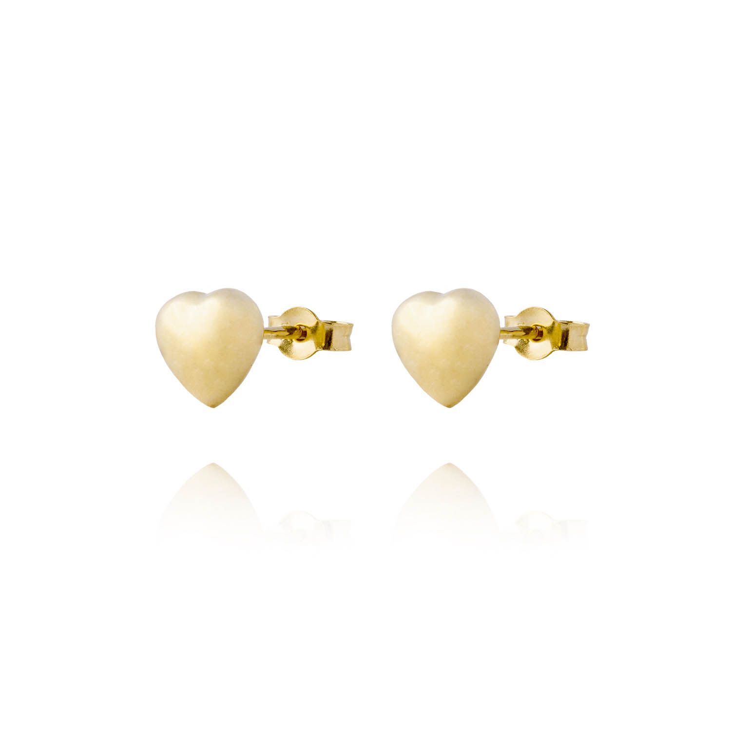 Aros Oro Amarillo 18kt Corazón Macizo 1