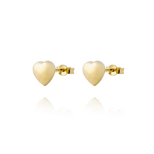 Aros Oro Amarillo 18kt Corazón Macizo