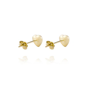 Aros Oro Amarillo 18kt Corazón Macizo
