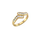 Anillo Oro Miel 18kt Doble Línea con Circonitas - Miniatura 2