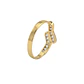 Anillo Oro Miel 18kt Doble Línea con Circonitas - Miniatura 3
