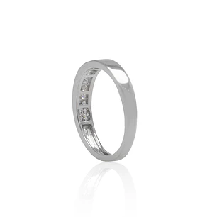Anillo de Oro Blanco 18kt con Diamantes de 22 Pts Corte Brillante SI/H