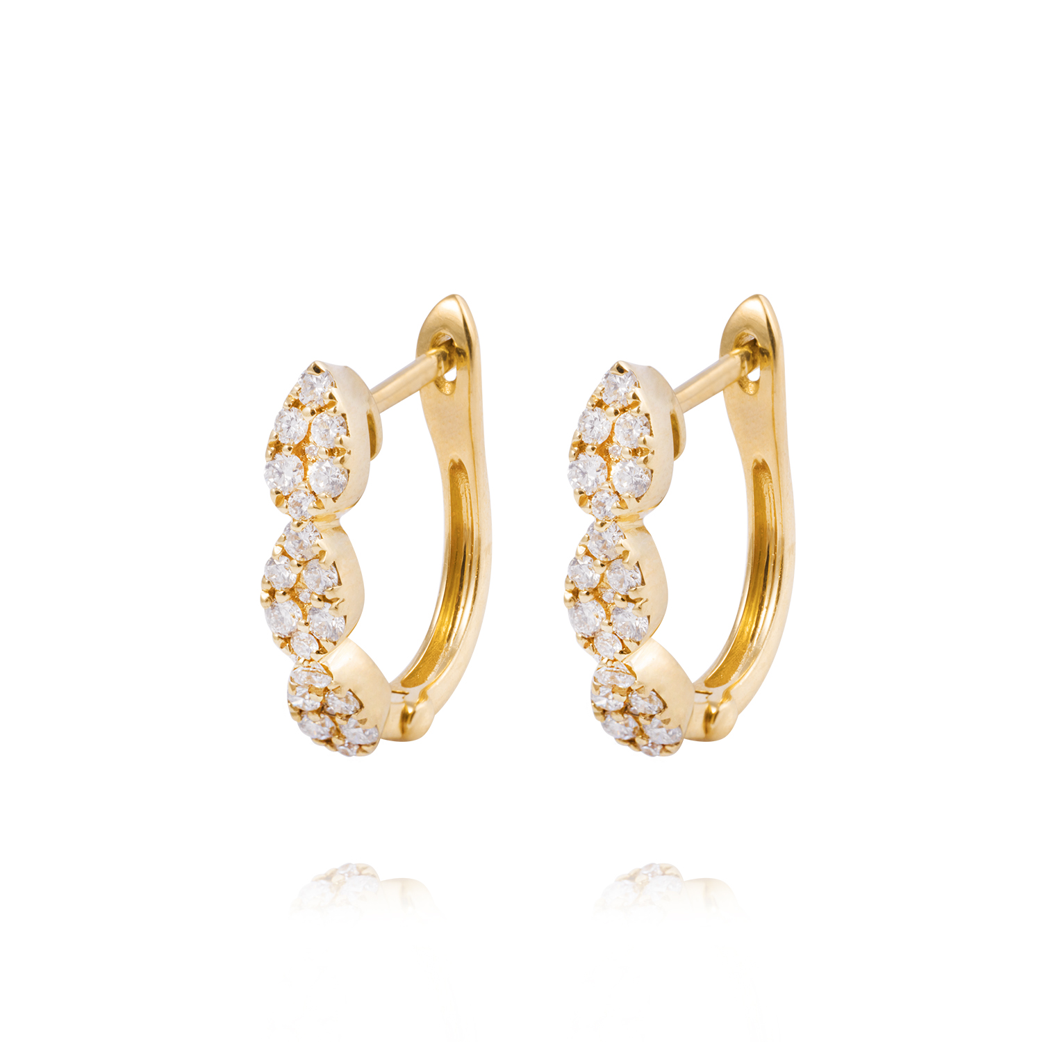 Aros de Oro 18 kt Eslabones con 43 puntos de diamante 1