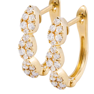 Aros de Oro 18 kt Eslabones con 43 puntos de diamante