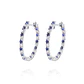 Aros Oro Blanco 18kt Diamantes 26pts total SI/H 34pts Zafiro - Miniatura 1
