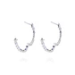 Aros Oro Blanco 18kt Diamantes 26pts total SI/H 34pts Zafiro - Miniatura 3
