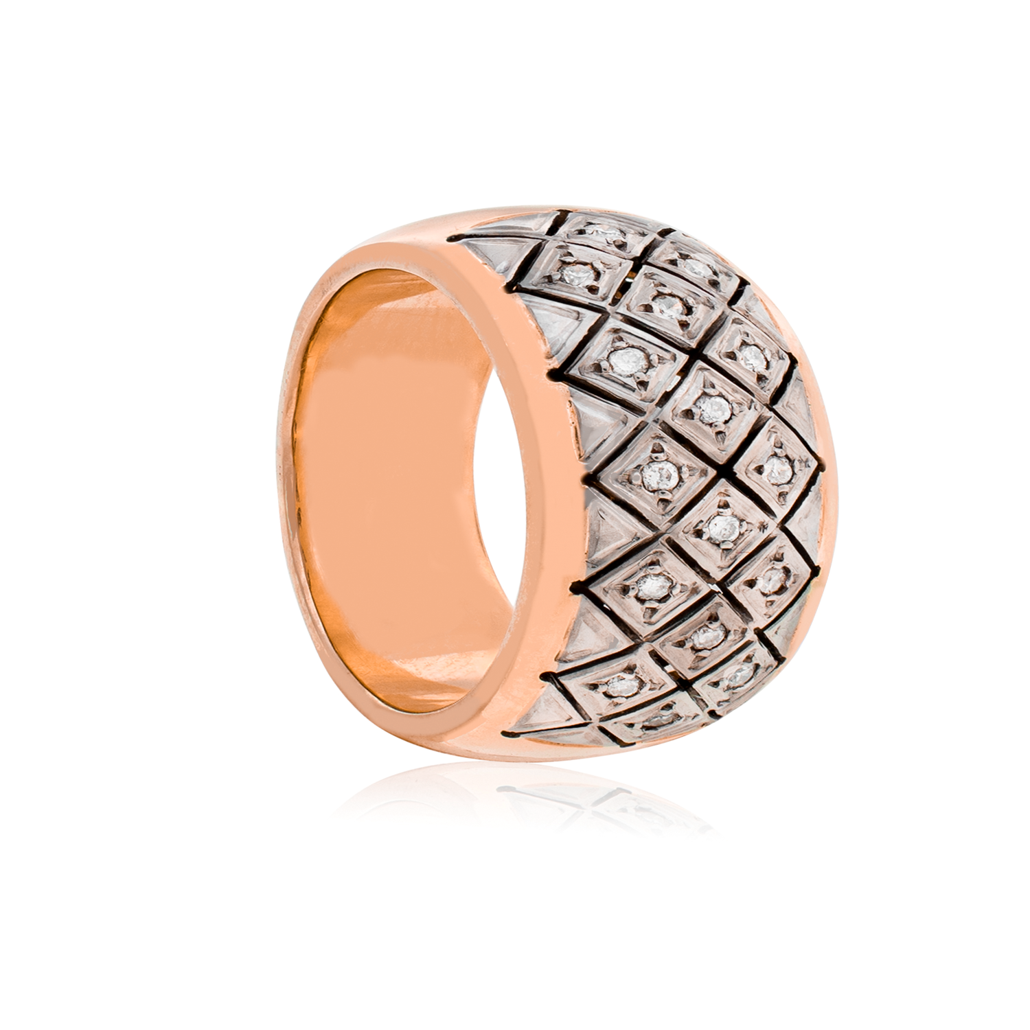 Anillo Oro Rosado 18kt Modelo Septal 16 Diamantes 1pts 2