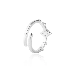 Anillo de Plata Esterlina 925 Rombo Circon Ajustable