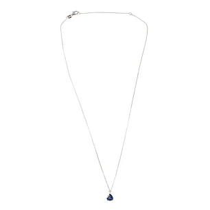 Collar Oro Blanco 18kt Diamantes 2Pts y 1,14 Quilates Zafiro
