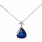 Collar Oro Blanco 18kt Diamantes 2Pts y 1,14 Quilates Zafiro - Miniatura 3