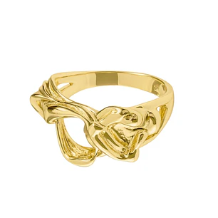 Anillo de Plata Esterlina 925 Formas revestido en Oro 18kt