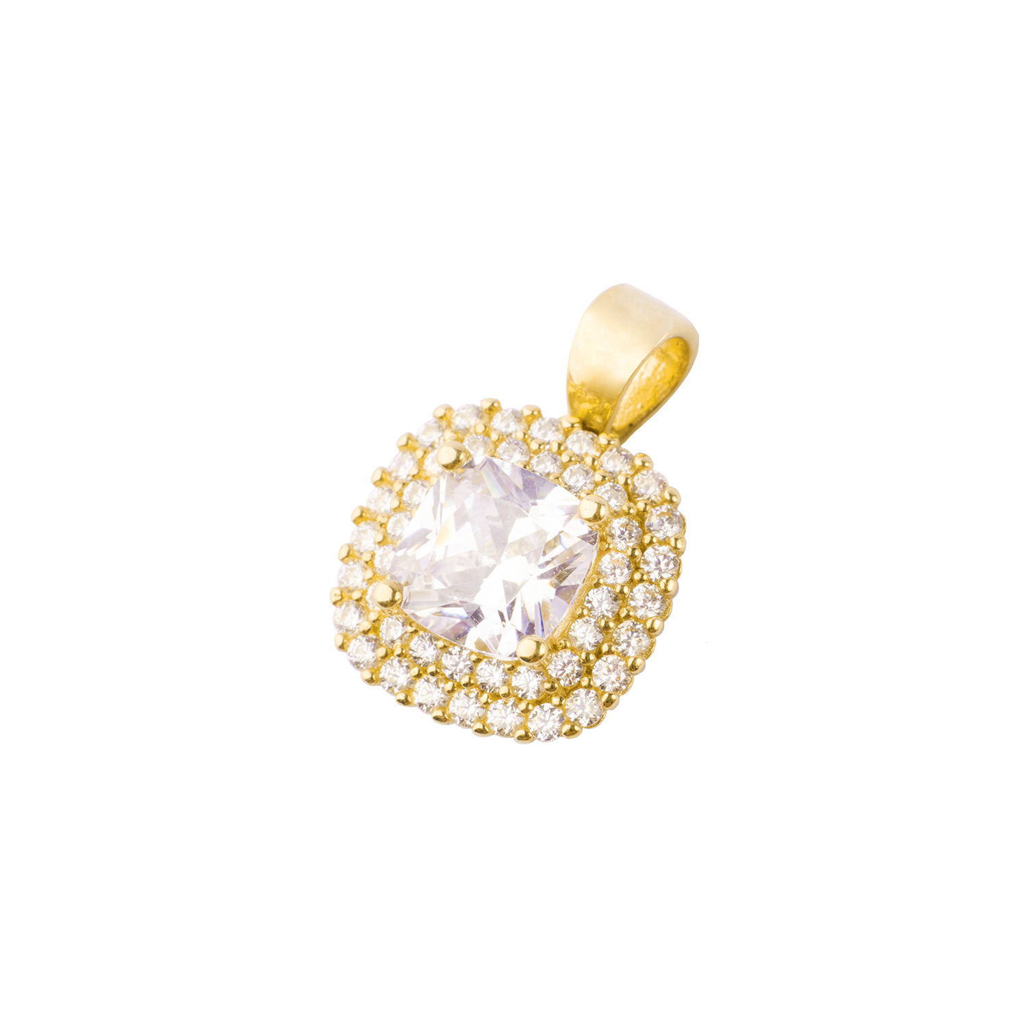 Colgante de Oro 18kt Cuadrado Circon 1