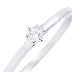 Anillo Compromiso de Oro de 18kt Solitario 6 puntos de diamante