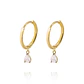 Aros de Oro 18kt Argollas Modelo Gota Circón - Miniatura 1