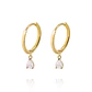 Aros de Oro 18kt Argollas Modelo Gota Circón - Miniatura 3