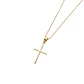 Colgante de Oro Miel 18kt Cruz Lisa - Miniatura 2