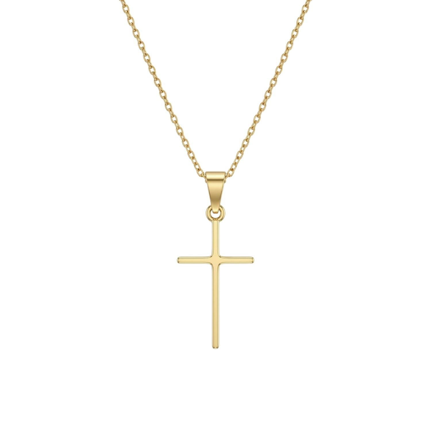 Colgante de Oro Miel 18kt Cruz Lisa 3