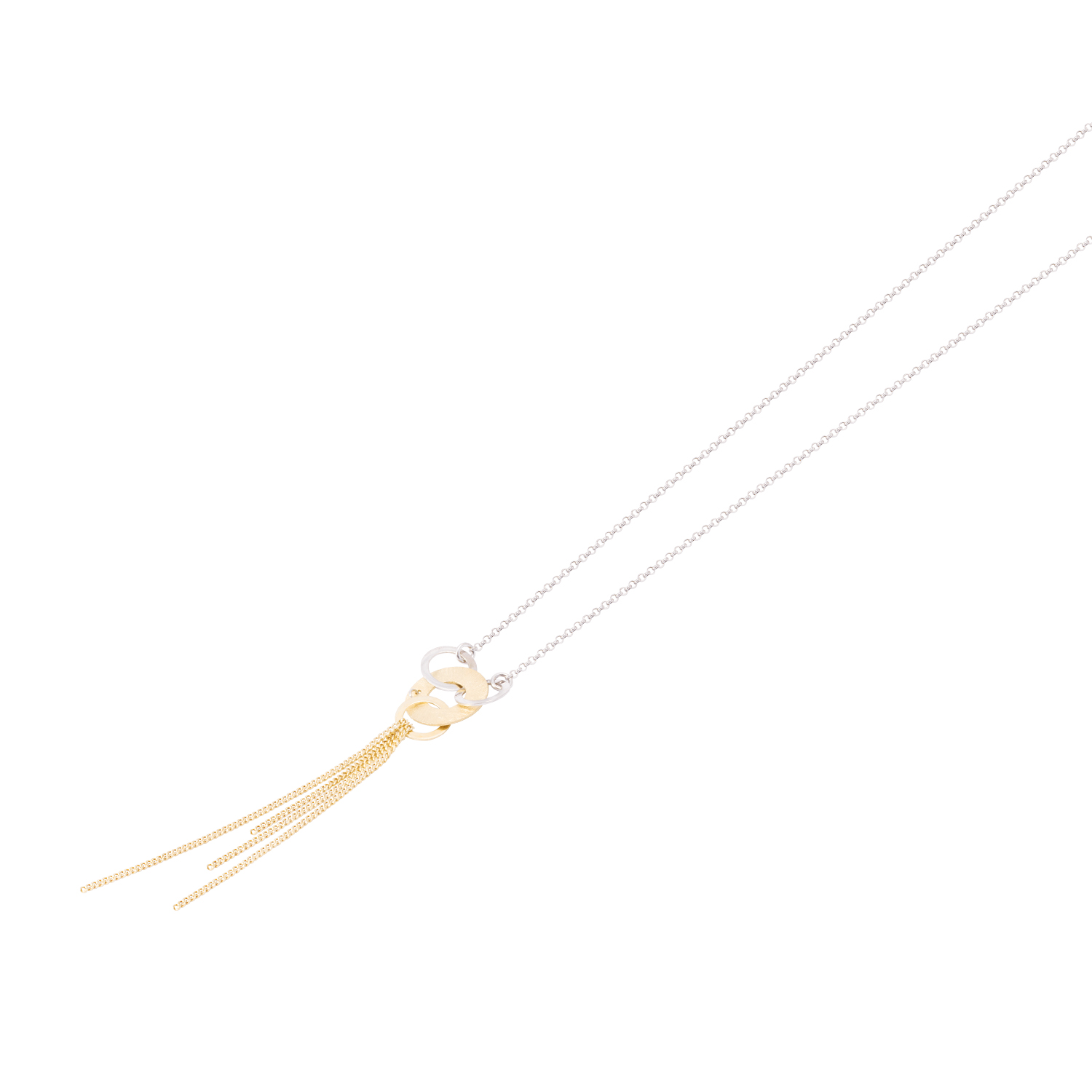 Collar de Plata Esterlina 925 Argollas Bicolor Revestido en Oro 18kt 1