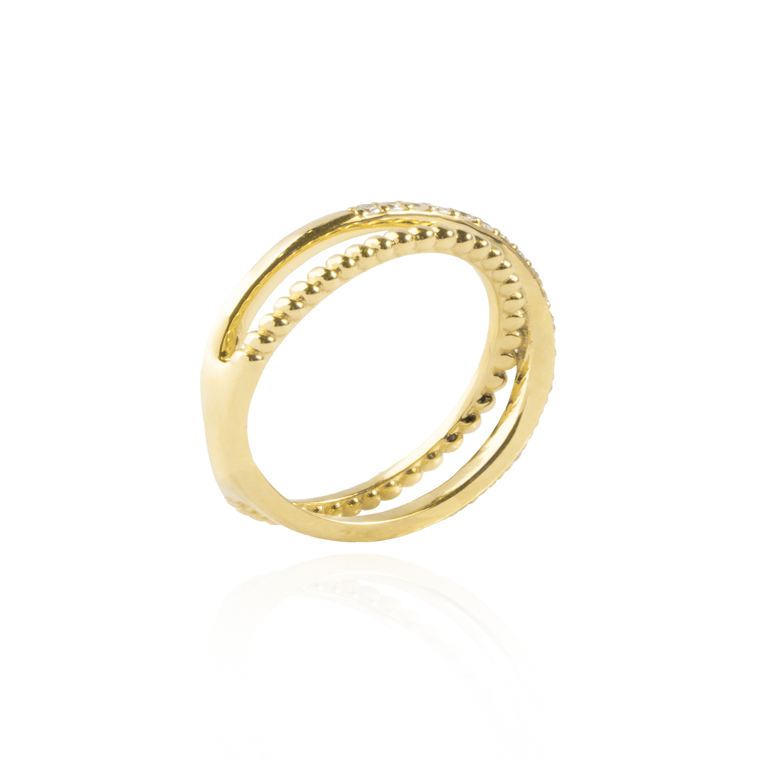 Anillo Oro Amarillo 18kt Diamantes de 11 Pts Corte Brillante 2