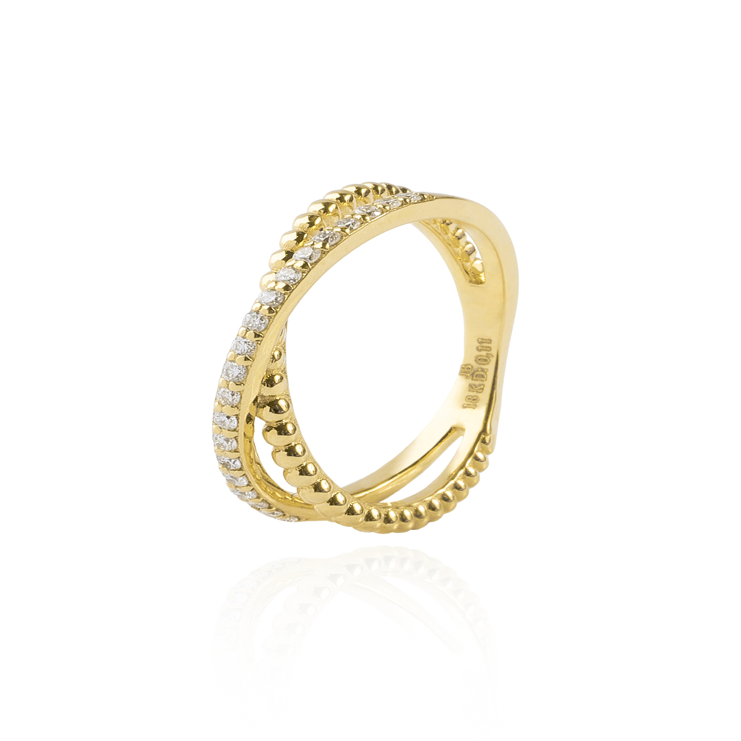 Anillo Oro Amarillo 18kt Diamantes de 11 Pts Corte Brillante 3