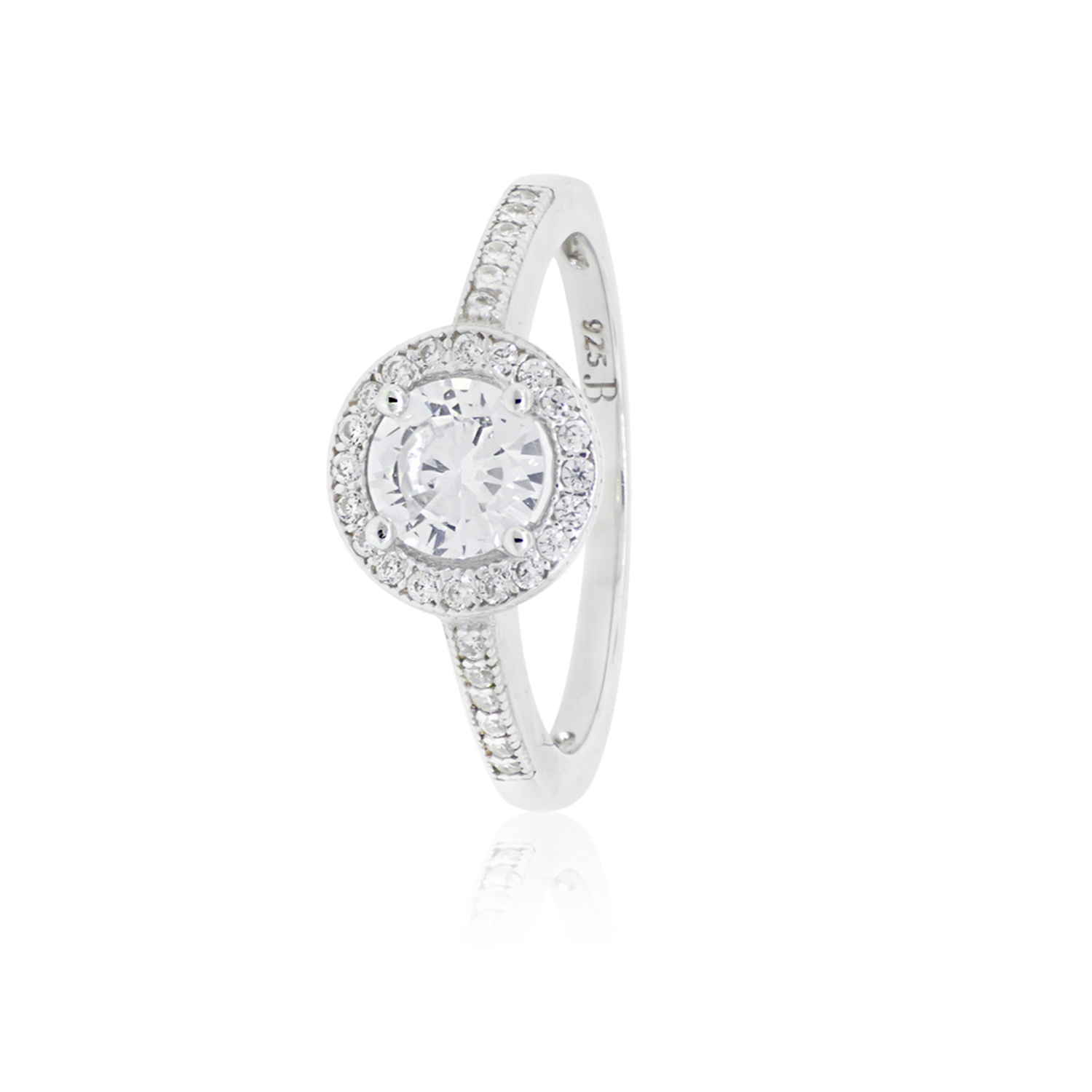 Anillo de Plata Esterlina 925 Solitario Redondo 1