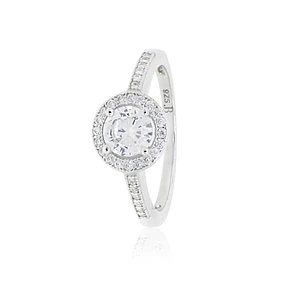 Anillo de Plata Esterlina 925 Solitario Redondo