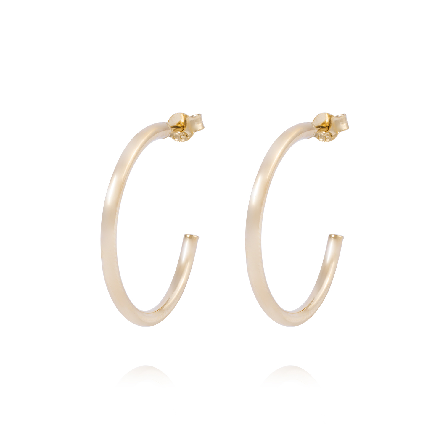 Aros de Oro 18kt Media Argolla 25MM 1