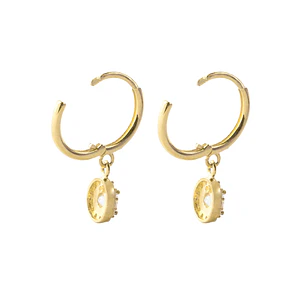 Aros de Oro 18kt Argollas Colgante