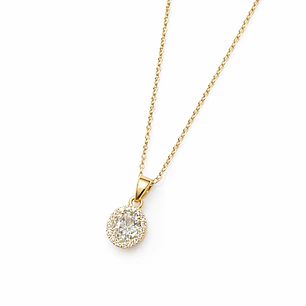 Colgante Oro Amarillo 18kt Circonita Oval Central 7MM