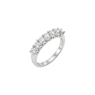 Anillo de Plata Esterlina 925 Medio Cintillo 7 Circon